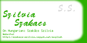 szilvia szakacs business card
